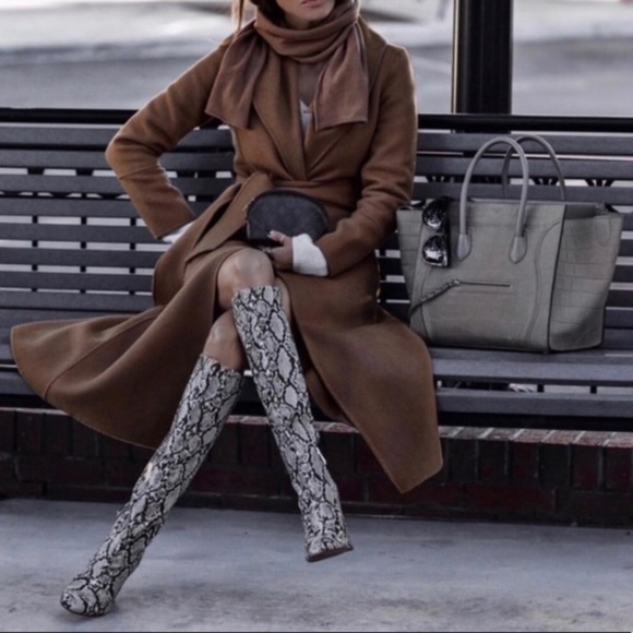 NWT Zara Size 6.5 Snakeskin Print Boots - Picture 1 of 7